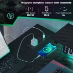 HOMCOM L-Shaped Flip Top Gaming Desk with LED Lights, Storage Function